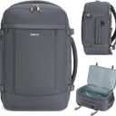 ECOHUB 17'' Small Travel Backpack, United Airlines Personal Item Bag 16.9"x10"x7.5" Carry on Backpack with USB Port Luggage Sleeve Travel Essentials for Men Women Water Resistant, Grey