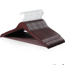 Amazon Basics Durable Wooden Suit Clothes Hangers - Cherry, 20-Pack