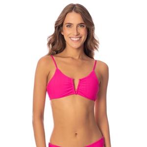 Maaji Hot Magenta Adhara Bralette Bikini Top, Reversible, Removable Cups, Adjustable, Pink, Large