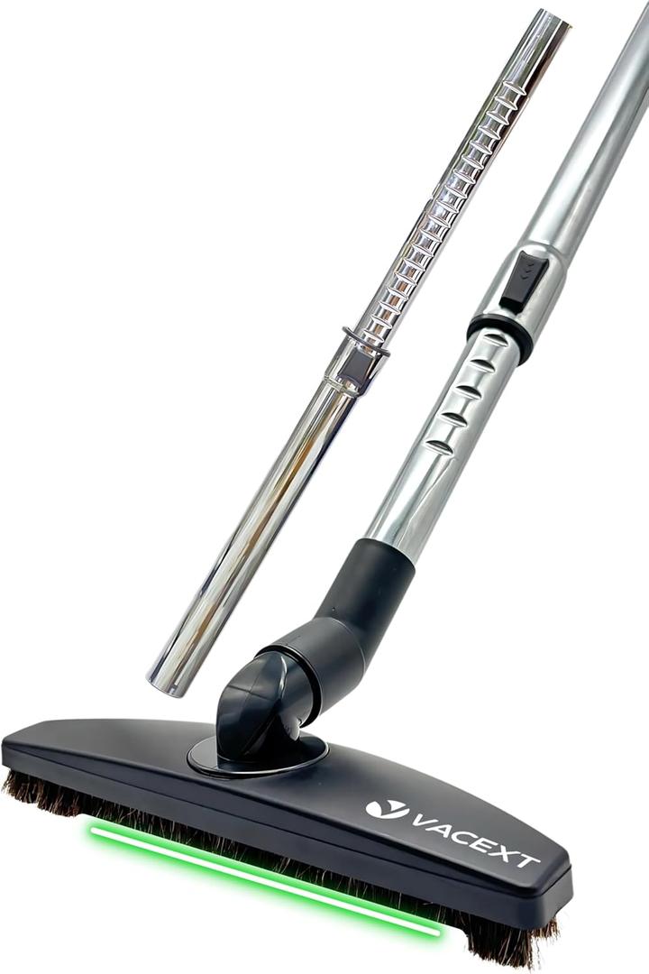 1.25 Inch Stainless Steel Vacuum Extension Wand Compatible with Vacuums using 1 1/4 Inch (1.25in) 32mm Accessories - 1 1/4 Vacuum Extension Tube for Shop Vac (Extension Wand and Hard Floor Brush)