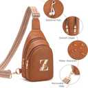 Viverte Crossbody Bags for Women Initial Sling Bag Cross Body Fanny Packs Personalized Gifts for Mom Women Wife (Brown-Z)