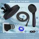 Rain Shower Head with Handheld, High Pressure Rainfall Showerhead and 3 Settings Hand held Spray Combo with Detachable Hose (Black)