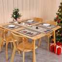 Christmas Table Runner with Classic Christmas Elements Designed, Arbitrarily Cropped Xmas Decorative Farmhouse Table Decorations for Home Party Decor 12x94 Inch (Beige2)