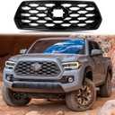 Front Bumper Upper Grill Insert Gloss Black Grille Fit For 2016 2017 2018 2019 2020 2021 2022 2023 Toyota Tacoma,2021 TRD/Mesh Style,Gloss Black