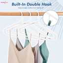 HOUSE DAY White Plastic Hangers 50 Pack, Plastic Clothes Hangers with Built-in Hooks, Durable and Strong Plastic Coat Hangers for Closet, Space Saving Clothing Hanger for Shirts, Coats, Skirt, Dress