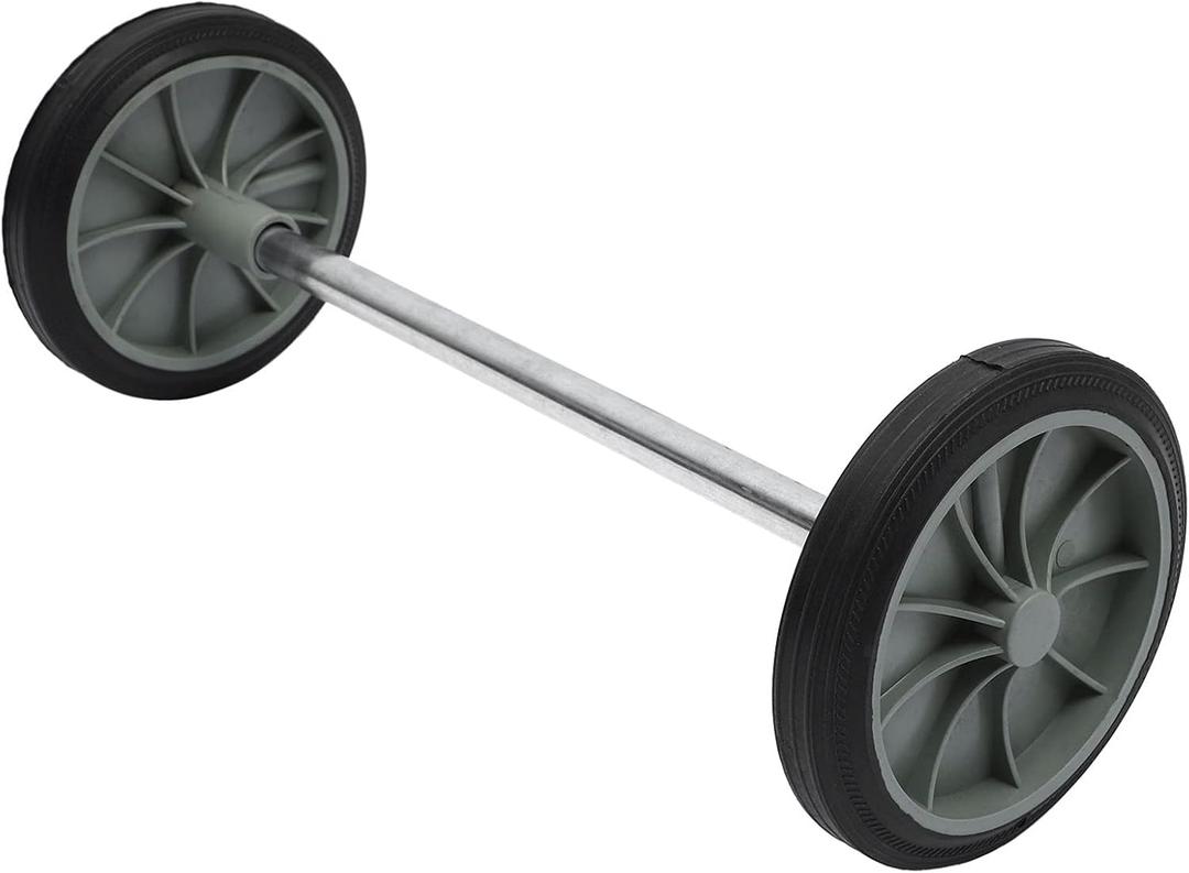 DOITOOL Garbage can Wheels Replacement 8 Inch Rubber Small Wheel Set with 19.68 Inch Hollow Shaft for Trash Bin Mobility and Quiet Operation