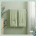 2 Pcs Eucalyptus Hand Towels for Bathroom Decorative Sage Green Eucalyptus Towel Embroidered 100% Cotton Green Leaves Hand Towels 13.4x29Inch for Bathroom Kitchen Décor (Green, Eucalyptu)