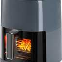 OLIXIS Air Fryer 6 Quart with Window Square Air Fryer 12-in-1 Air Fry, Roast, Reheat, Dehydrate, Bake, Steam, Fries, Custard, Chicken, Wings, Sea Food, Vegetabels,400F Grey