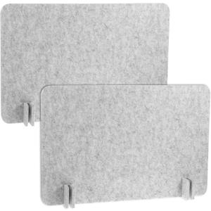 2pcs Acoustic Desk Privacy Panel, 24 x 16" Desk Dividers for Students Desk Partition with Support Feet for Office or Home Use(Silver Gray)