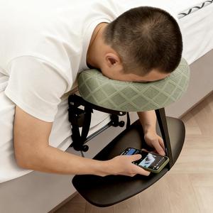 Massage Headrest for Bed (with Extra Long Armrest Shelf), Adjustable Massage Face Cradle at Home, Portable Massage Table Kit for Sleeping Mattress, Face Down Pillow After Eye Surgery, Standard
