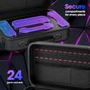 ProCase Large Case for Nintendo Switch 2 2025, Hard Carrying Travel Bag with Shoulder Strap and 24 Game Card Slots, Portable Storage Box Holder for Switch 2 Dock Console Joy-Con and Accessories -Black