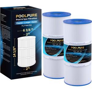 POOLPURE PWK35B SPA Filter Replaces Hot Springs Limelight Series Spa Filters, Watkins 1642301-1, 78161, 78286, Pleatco PWK35B, Filbur FC-3921, SD-01386, 35 sq. ft. 2PACK (White-Standard)
