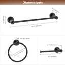 FILTA Bathroom Hardware Set, Matte Black Towel Rack Set Towel Bar Set for Bathroom, 3 Pieces Bathroom Towel Holder Set, Bath Hardware Set with 16 Inch Towel Bar.