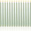 MTLEE 16 Pcs 10 Inch Long Tapered Candle Stick Bulk Smokeless Unscented Burning Candlestick Paraffin Wax with Cotton Wick for Valentine's Day Baby Shower Wedding Holiday Party Church(Pea Green)