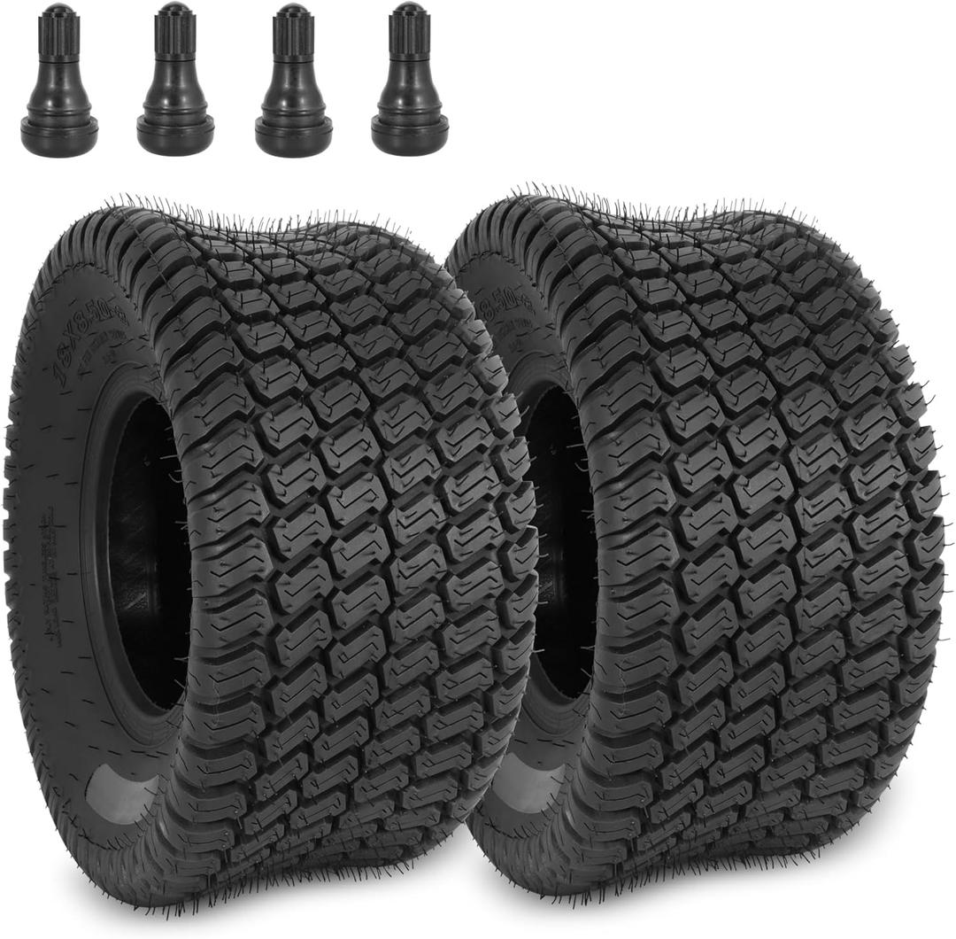 RUTU 2 Pack 18x8.5-8 Golf Cart Tires, Lawn Tractor Tire with 4 Straight Valve Stems, Tubeless Tyres Suitable for Golf Carts and Lawn Mowers