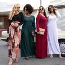 VIISHOW Women's Long Sleeve Loose Plain Maxi Dresses Casual Long Dresses with Pockets (L)