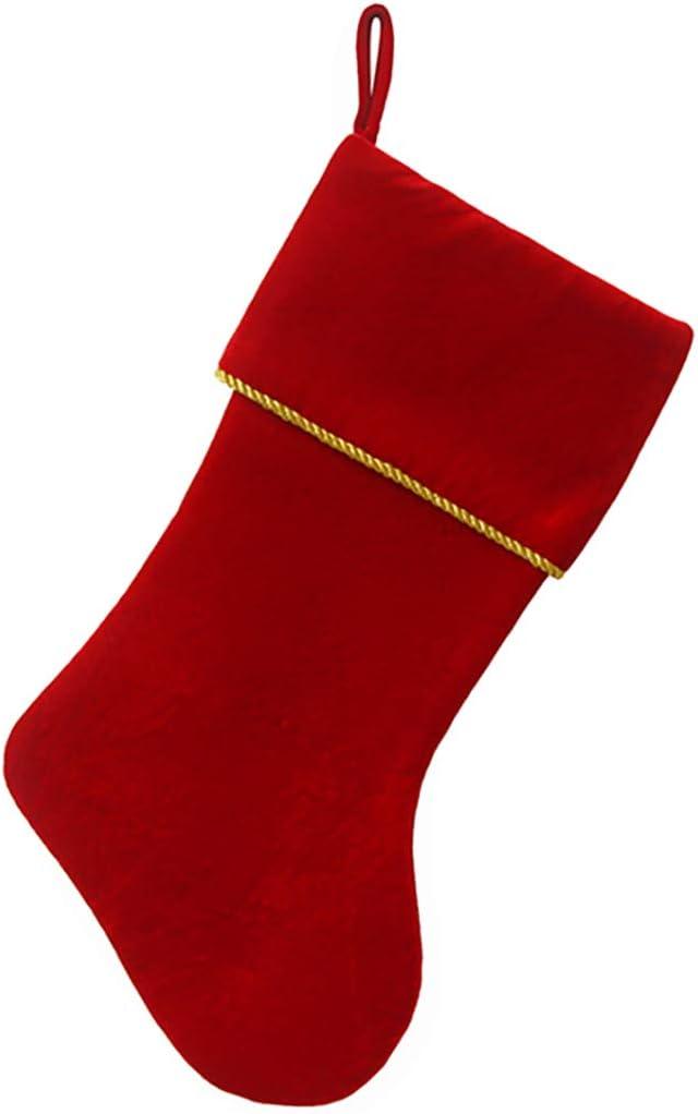Etistta Classic 20 inch Velvet Christmas Stockings, Christmas Decor Soft Velvet Stockings for Christmas Fireplace Decorations (Red)