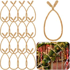 Zhengmy 16 Pcs 20 Inches Christmas Garland Ties Christmas Decorative Twist Ties for Banister Reusable and Flexible Twist for Xmas Home Decorations Holiday Craft Wrapping (Gold)