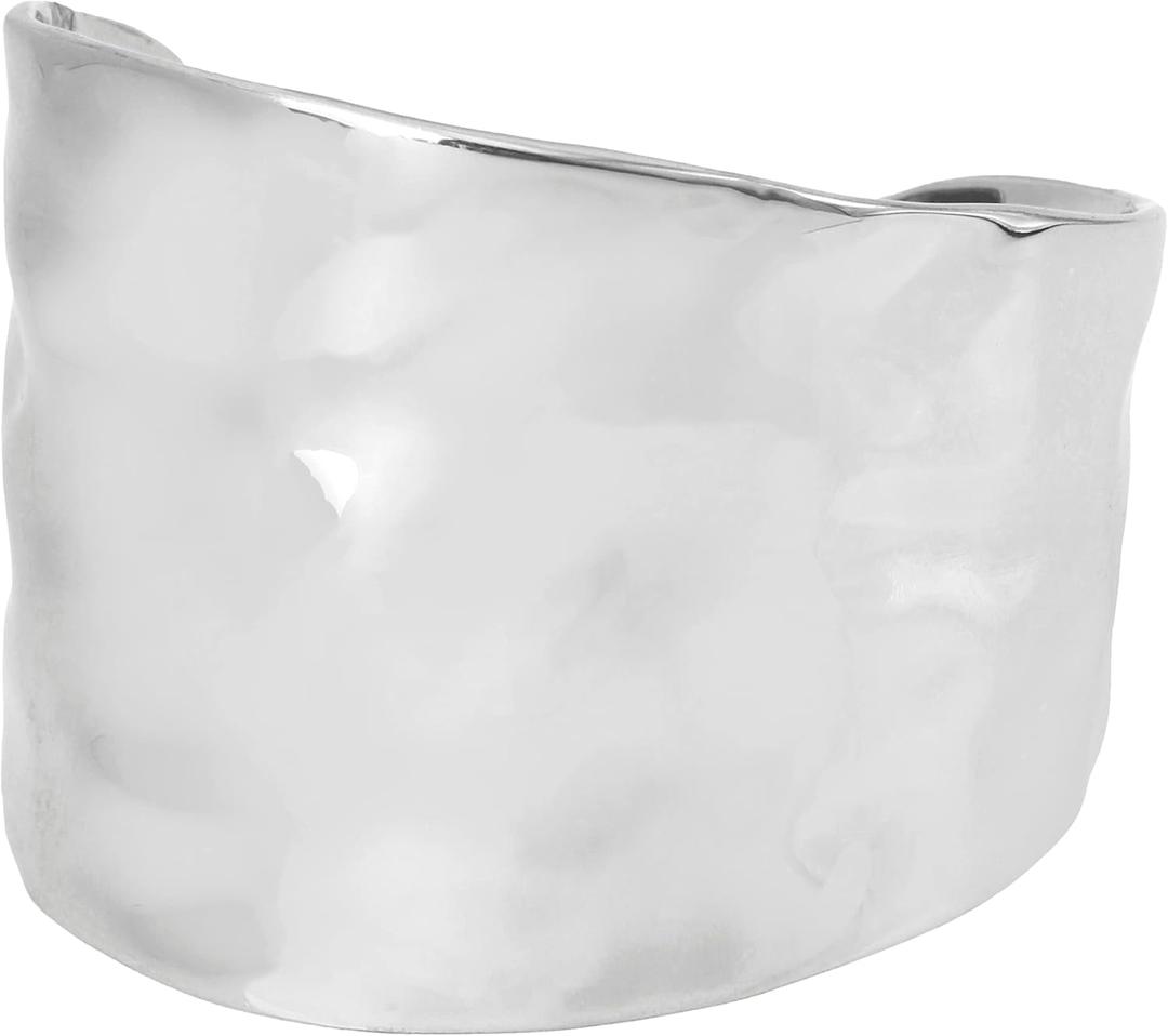 Robert Lee Morris Soho Hammered Cuff Bracelet (One Size, SILVER)