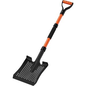 Beach Sand Scoop Shovel 42'' for Metal Detecting, Long-Handle Sand Sifter with Ergonomic D-Grip, Twist-Lock Design & Wide Step for Coin & Treasure Recovery