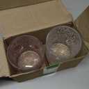 Booson 2 Pcs Heart Icon Juice Glasses Valentine's Day Stemless Glass Cups 14oz Pink Red Heart Juice Glasses Set for Engagement Weddings Anniversaries Romantic Gifts