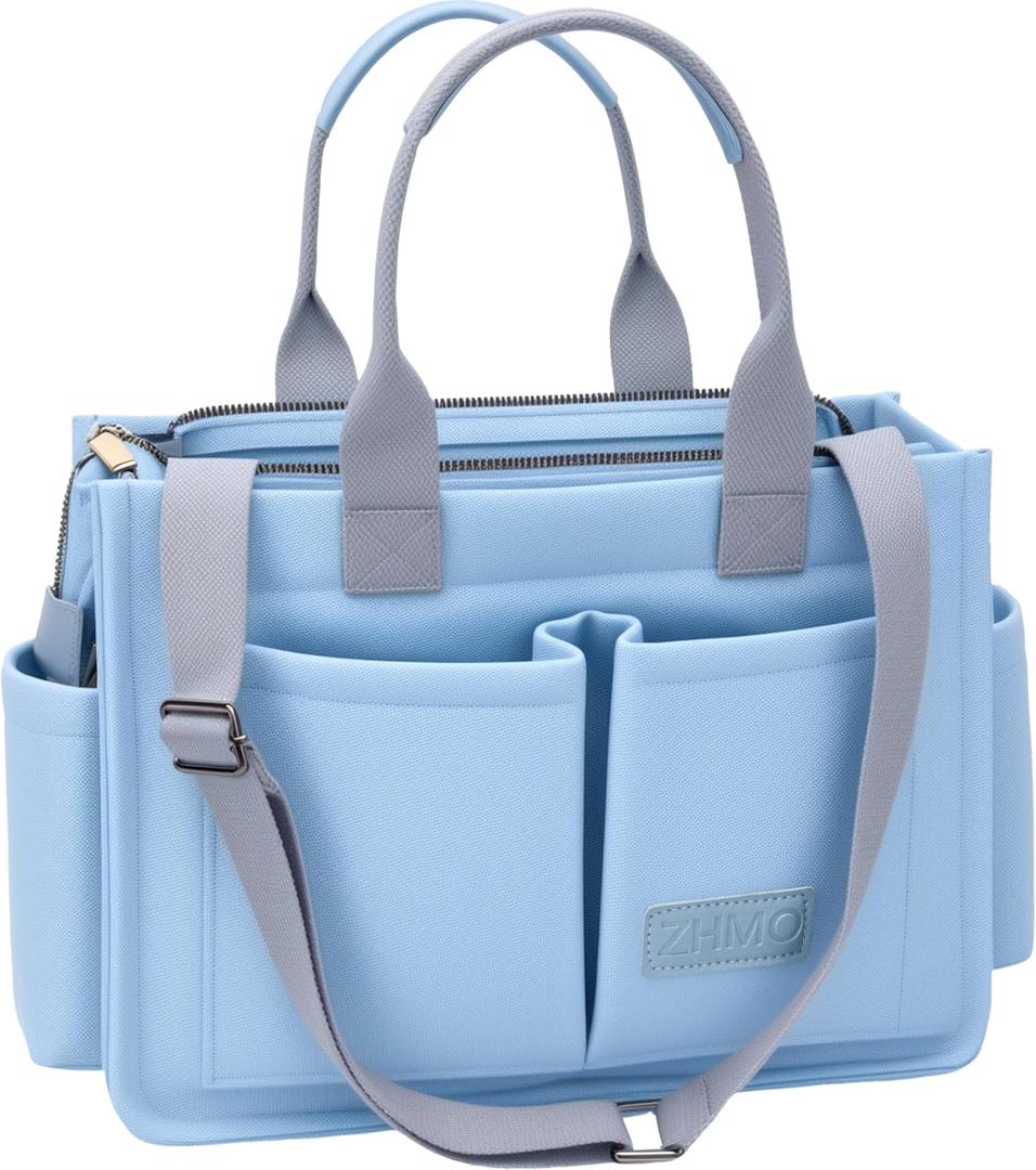 Tote Bag for Women With Compartments,Large Canvas Totes Women's Purse Crossbody Bags Work Laptop Book Bag Shoulder Handbags