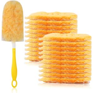 Duster Refills Bulk Compatible with Swiffer Dusters Swiffer Microfibre dust Cleaner for Cleaning Home, Office, Furniture (Yellow, 20 PCS (360)+Handle)