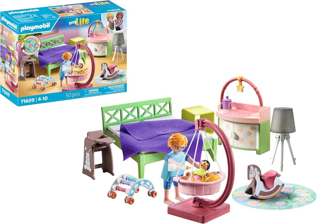 Playmobil 71609 MyLife Parent's Bedroom with Cosleeping Bed - Includes Two Characters and Accessories - From 4 Years