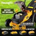 40V Cordless Lawn Mower Compatible with Dewalt 2x20V MAX Battery, 14 Inch Electric Lawn Mower with 35L Grass Bag, 6-Position Height Adjustment, Foldable Push Mower for Yard (Tool Only)