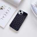 SZXYCZL Compatible with iPhone 15 Case, Cute Simple Heart Pattern for Women Aesthetic Kawaii Slim Soft PC + TPU Transparent Case-Blue