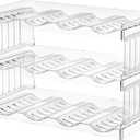 Plastic Water Bottle Organizer and Rack Storage Holder Stackable Water Bottle Storage Rack Cabinet Organization and Storage Travel Mug Cup Storage Rack Hold 16 Bottles (12 Bottle)