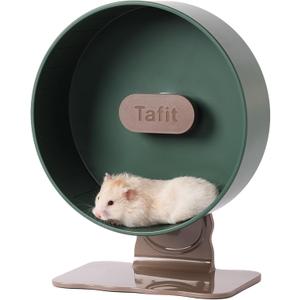 Quiet Hamster Wheel 10.2 Inch Dual-Bearings Silent Small Animals Running Exercise Wheel Height Adjustable for Syrian Hamsters, Gerbils, Rats, or Other Small Pets, Avocado Green