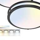 hepside 1 Flush Mount Ceiling Light Fixture, Dimmable & 5CCT Ceiling Light Black, 13inch 24W 3000K 3500K 4000K 5000K 6500K Adjustable Ceiling Lamps for Bathroom Bedroom Hallway