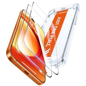 TORRAS Unbreakable for iPhone 17 Pro Screen Protector, 9H+ Military-Grade,12 FT Shatterproof, Aerospace Tempered Glass 2 Pack - Full Coverage, Anti-Scratch, Bubble-Free, Easy Installation,6.3 inch