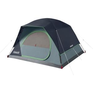Coleman Skydome Series Camping Tent Weatherproof Tent Includes Pre-Attached Poles Rainfly Carry Bag and Unique Pattern Sets up in 5 Minutes (PFAS-Free, Blue)