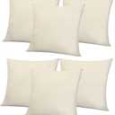 Sublimation Pillow Covers Blank 16x16 Inch Beige Throw Pillow Cases Bulk for HTV Heat Transfer Vinyl Set of 6 Linen