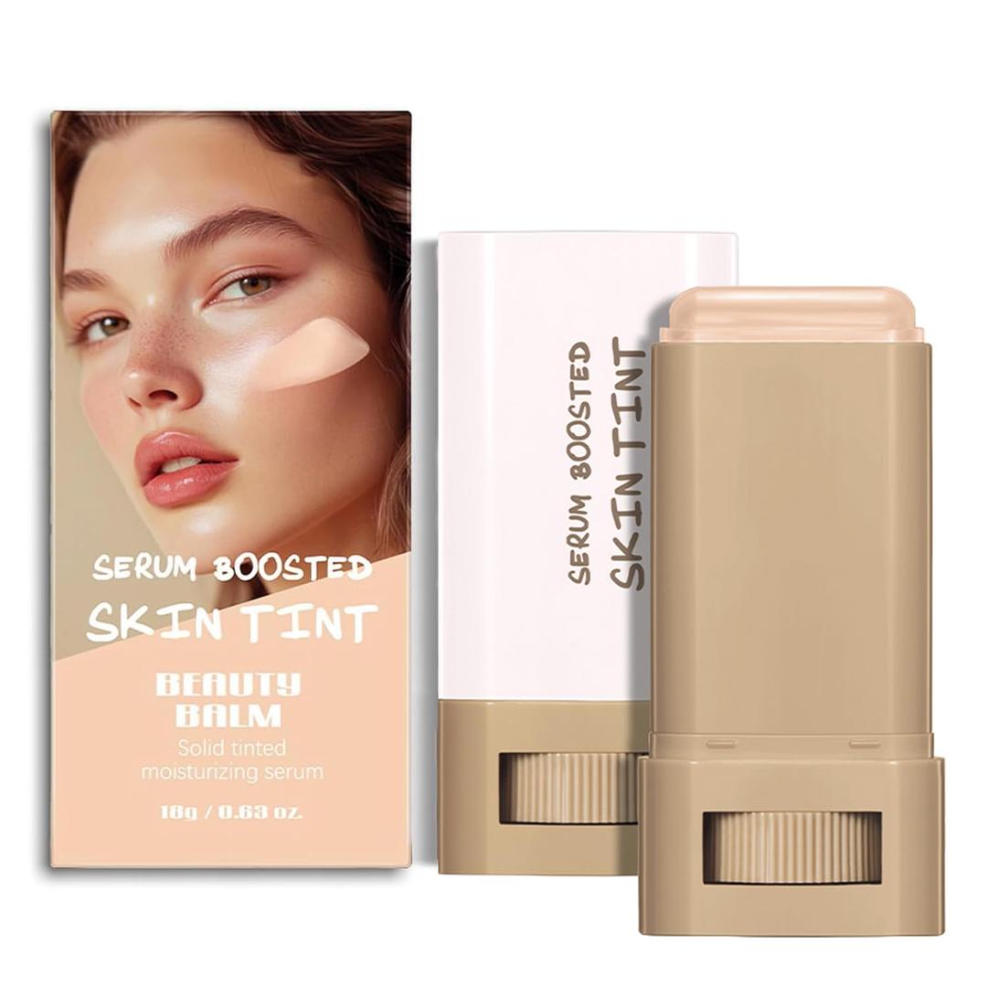 Beauty Balm Serum Boosted Skin Tint  Hydrating Tinted Moisturizer, Lightweight Solid Tinted Foundation Stick for Flawless, Sheer to Medium Coverage, Radiant & Dewy Finish, All-Day Wear (4#, 1)