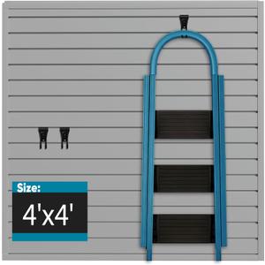 Brakki Slat Wall Paneling 4x4 Ft, Slatwall Garage Organizer Storage System