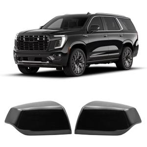 Gloss Black Side Mirror Cover Cap Fits For 2021 2022 2023 2024 2025 Chevy Tahoe Suburban Yukon Replace 84703354 84703355