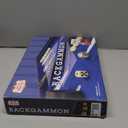 Get The Games Out Top Backgammon Set - Classic Board Game Case 15" Medium Size - Best Strategy & Tip Guide - Small, Medium and Large Sizes (Blue, Medium)