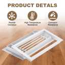 PATIKIL 20" x 12" Door Air Vent Cover Anodized Aluminum Alloy Grille Ventilation Guard Louver Cover for Cabinet Wardrobe Door, White