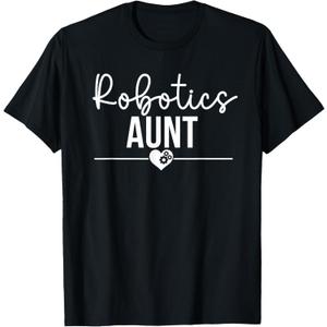 Robotics Aunt Of A Robotics Engineer Auntie Heart T-Shirt (Black, L)