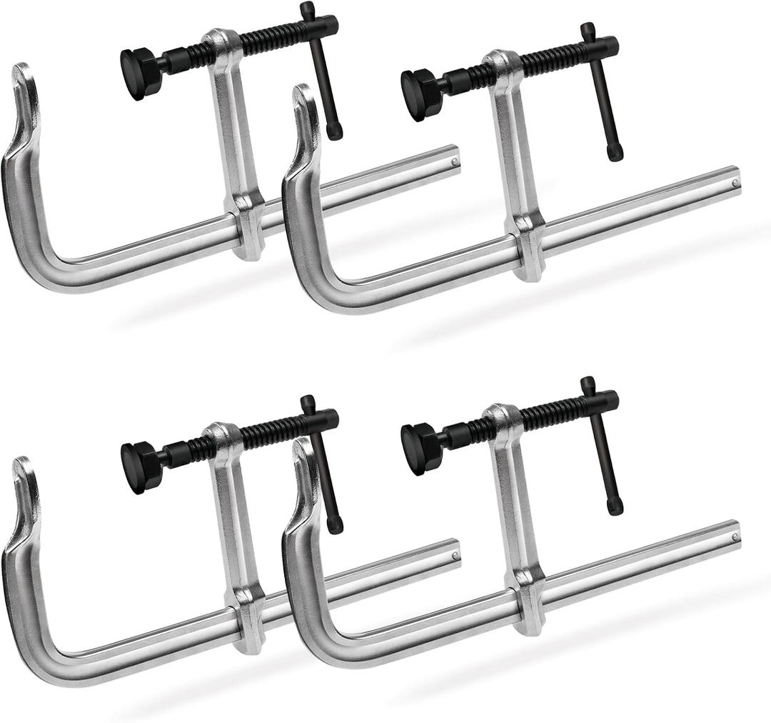 Heavy-Duty 16-Inch F-Clamps, 4-Pack, 3450 Lbs Forged Alloy Steel