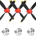 3-Pack High-Speed 4-Blade Propeller Replacement Set for P51 Mustang RC Aircraft - Includes Carbon Fiber Nose Cone & Prop Guard Accessories, Compatible with 4CH Remote Control Airplane Models