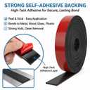 2 x Neoprene Rubber Strip with Adhesive Backing, 1/8"(3.0mm) Thick | Oil-resistant, Waterproof, Flexible For weather stripping, Resealing, protection, 1" Wide x 1/8" Thick x 10' Long