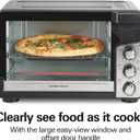 Hamilton Beach Easy View XL Toaster Oven with Sure-Crisp Air Fry, 6 Slice Capacity, Black with Stainless Steel Accents, R31460, 25 liters