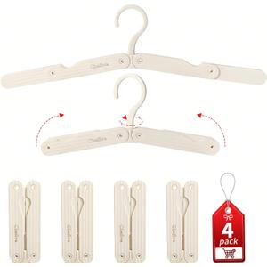 Foldable Travel Hangers 4 Pack Space-Saving ABS - Cruise Essentials 2025 for Cruise Ship & RV