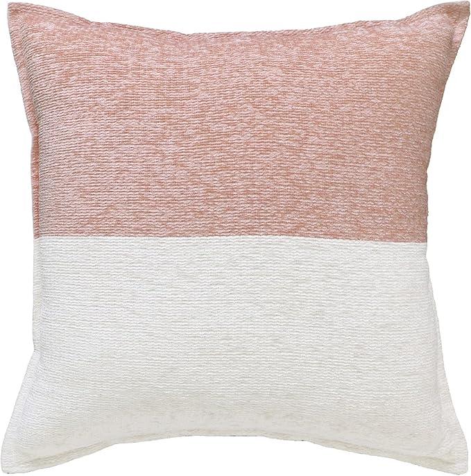 18" x 18" Polyester-Cotton Decorative Throw Pillow, Square, Two-Toned Rich Pink, 2 Pack