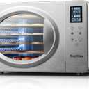 Silver Retro Food Dehydrator- 6 Stainless Steel Trays, 190 Max Digital Temperature Control, Built-in Light, 500W Efficient Drying Machine for Beef Jerky Fruit Mushroom& Yogurt