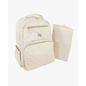 Hudson Baby Unisex Baby Premium Diaper Bag Backpack and Changing Pad, Beige